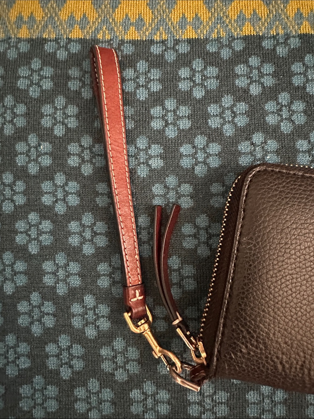 Tory Burch Black Pebbled Zip Continental Leather Wristlet Wallet - Picture 4 of 7